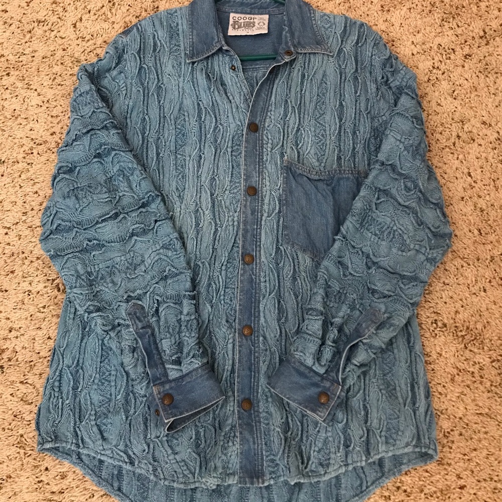 Rare Coogi Blues Sweater Snap Closure - M